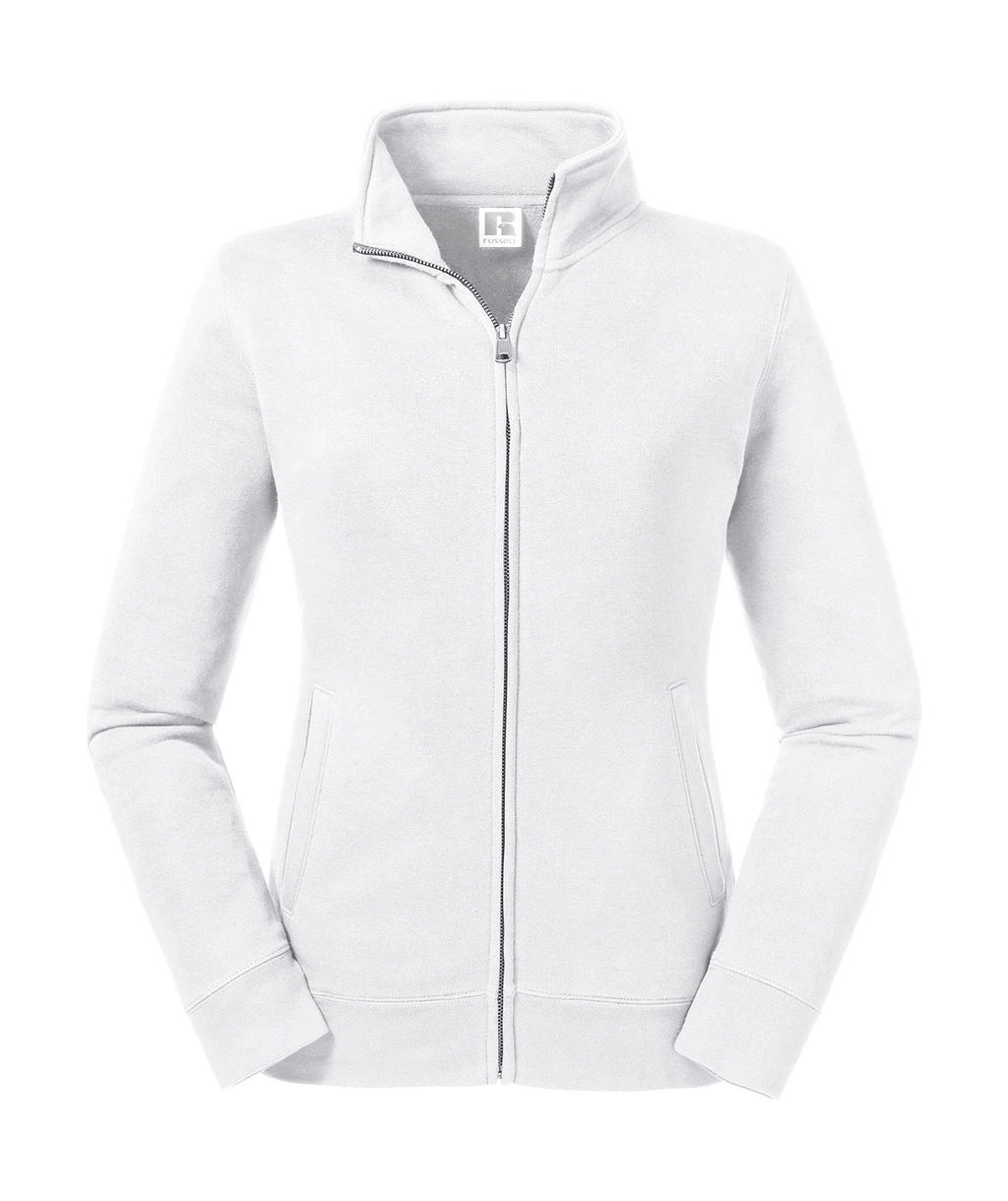Ladies` Authentic Sweat Jacket zum Besticken und Bedrucken in der Farbe White mit Ihren Logo, Schriftzug oder Motiv.