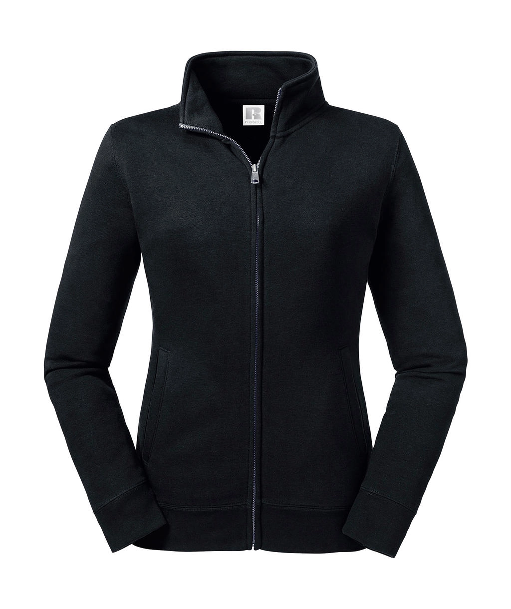 Ladies` Authentic Sweat Jacket zum Besticken und Bedrucken in der Farbe Black mit Ihren Logo, Schriftzug oder Motiv.