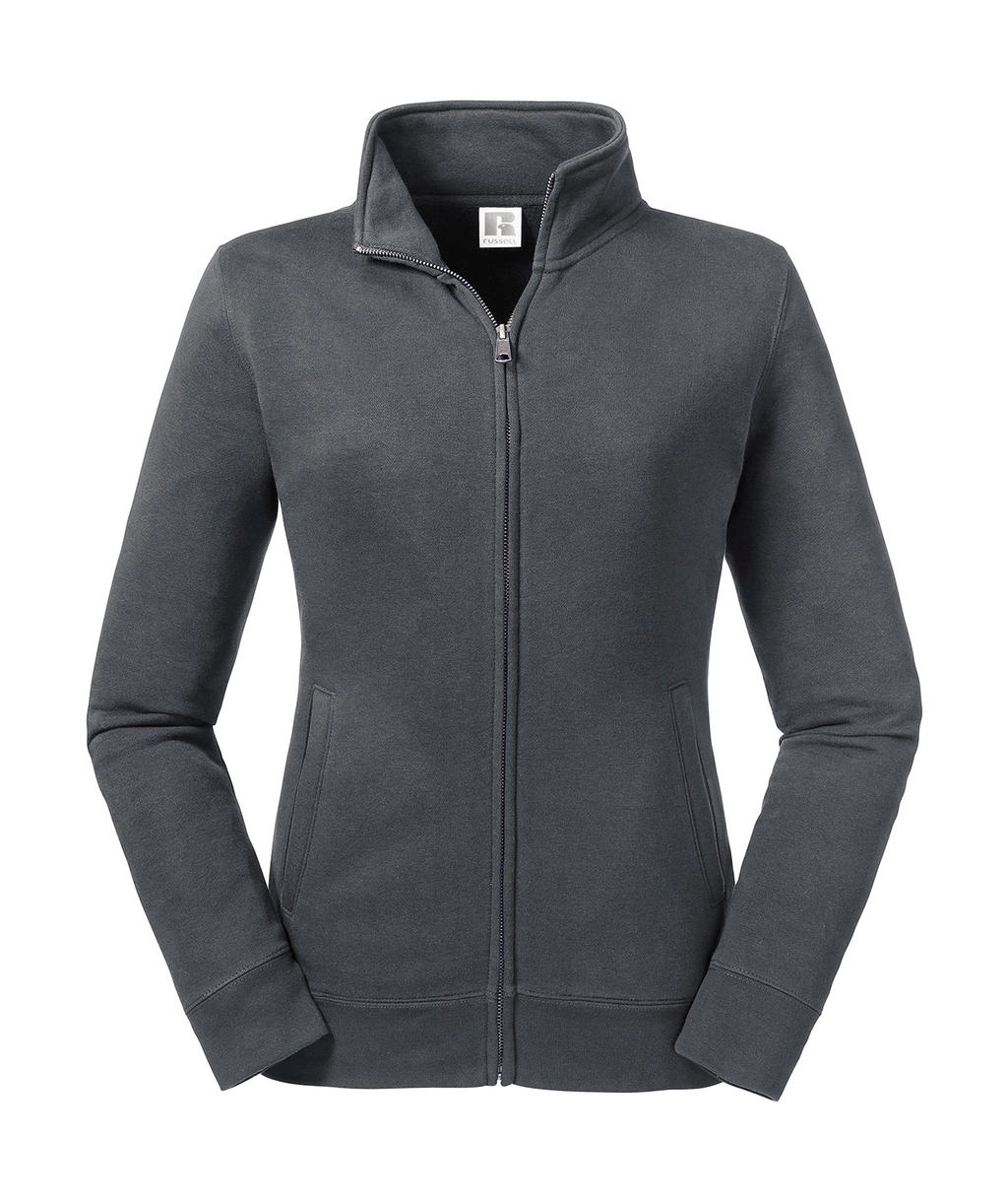Ladies` Authentic Sweat Jacket zum Besticken und Bedrucken in der Farbe Convoy Grey mit Ihren Logo, Schriftzug oder Motiv.