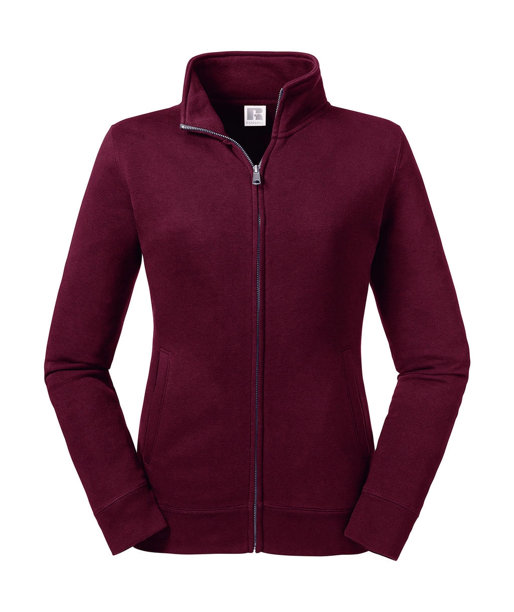 Ladies` Authentic Sweat Jacket zum Besticken und Bedrucken in der Farbe Burgundy mit Ihren Logo, Schriftzug oder Motiv.