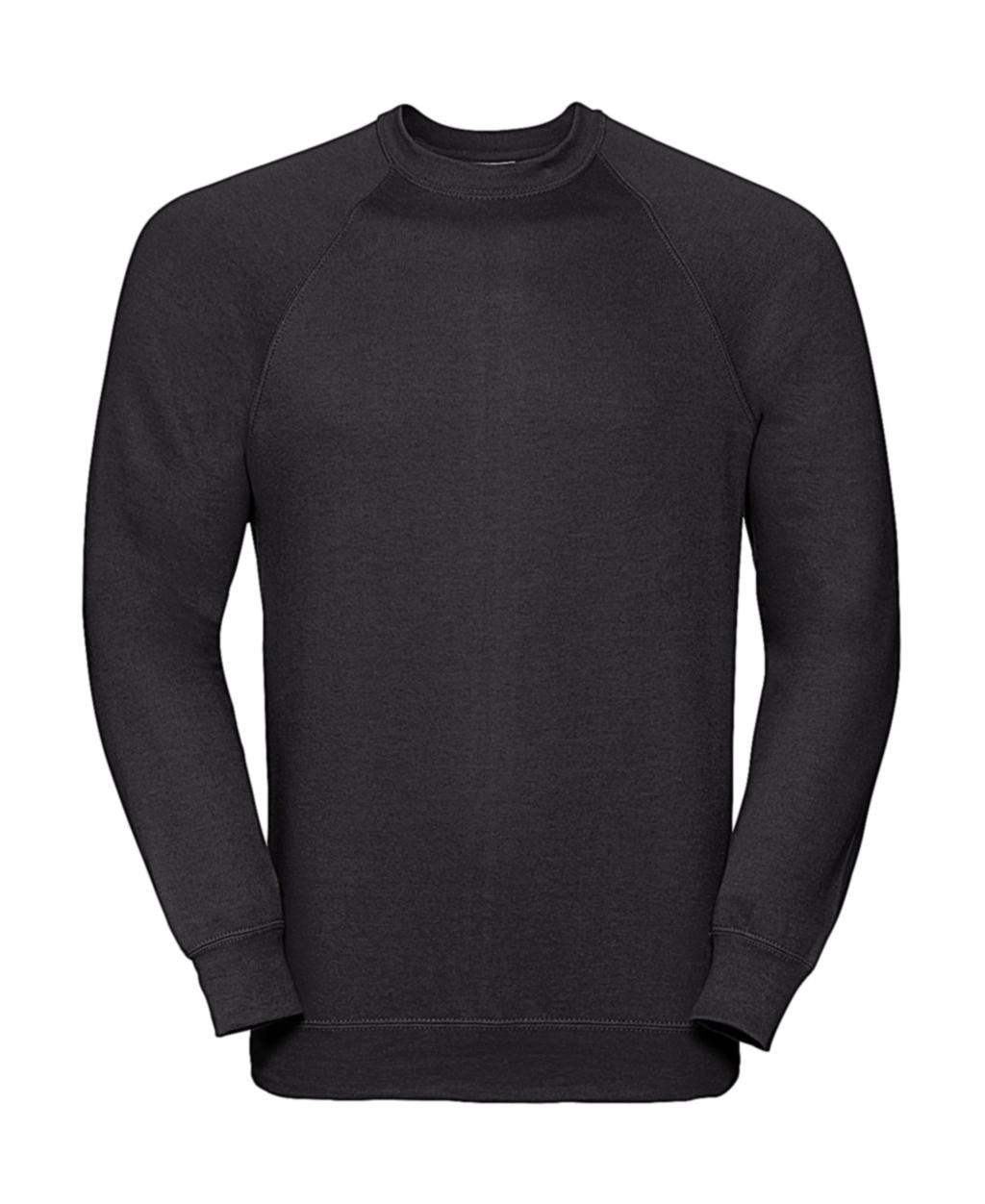 Classic Raglan Sweatshirt zum Besticken und Bedrucken in der Farbe Black mit Ihren Logo, Schriftzug oder Motiv.