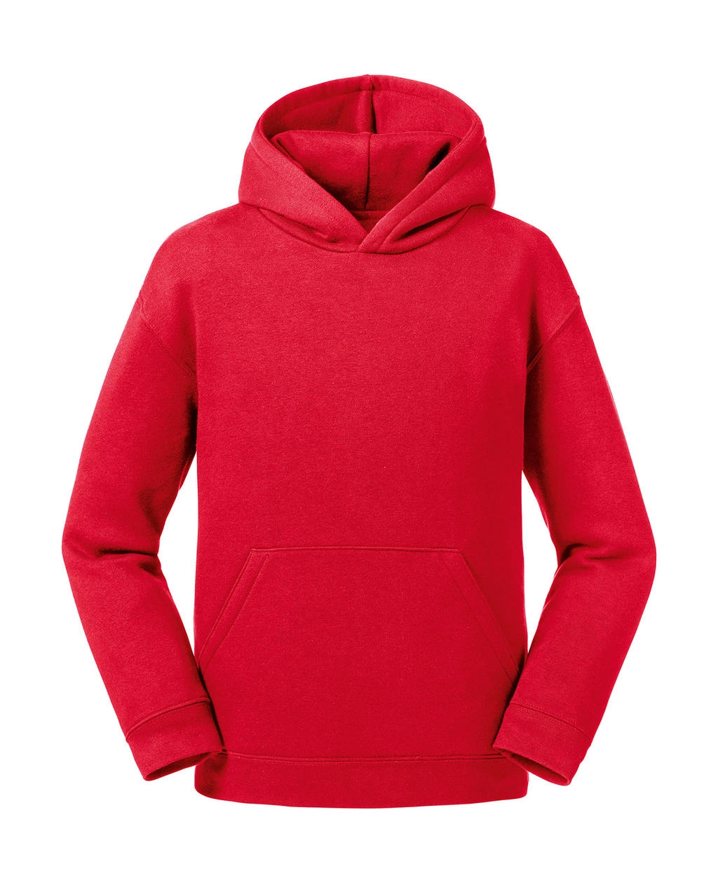 Kids` Authentic Hooded Sweat zum Besticken und Bedrucken in der Farbe Classic Red mit Ihren Logo, Schriftzug oder Motiv.