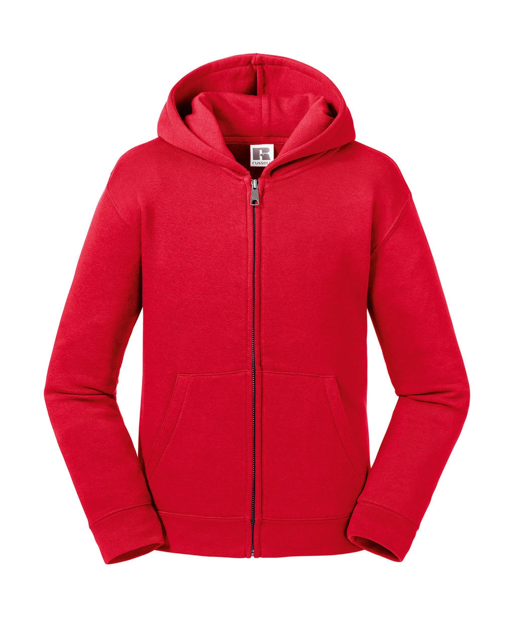 Kids` Authentic Zipped Hood Sweat zum Besticken und Bedrucken in der Farbe Classic Red mit Ihren Logo, Schriftzug oder Motiv.