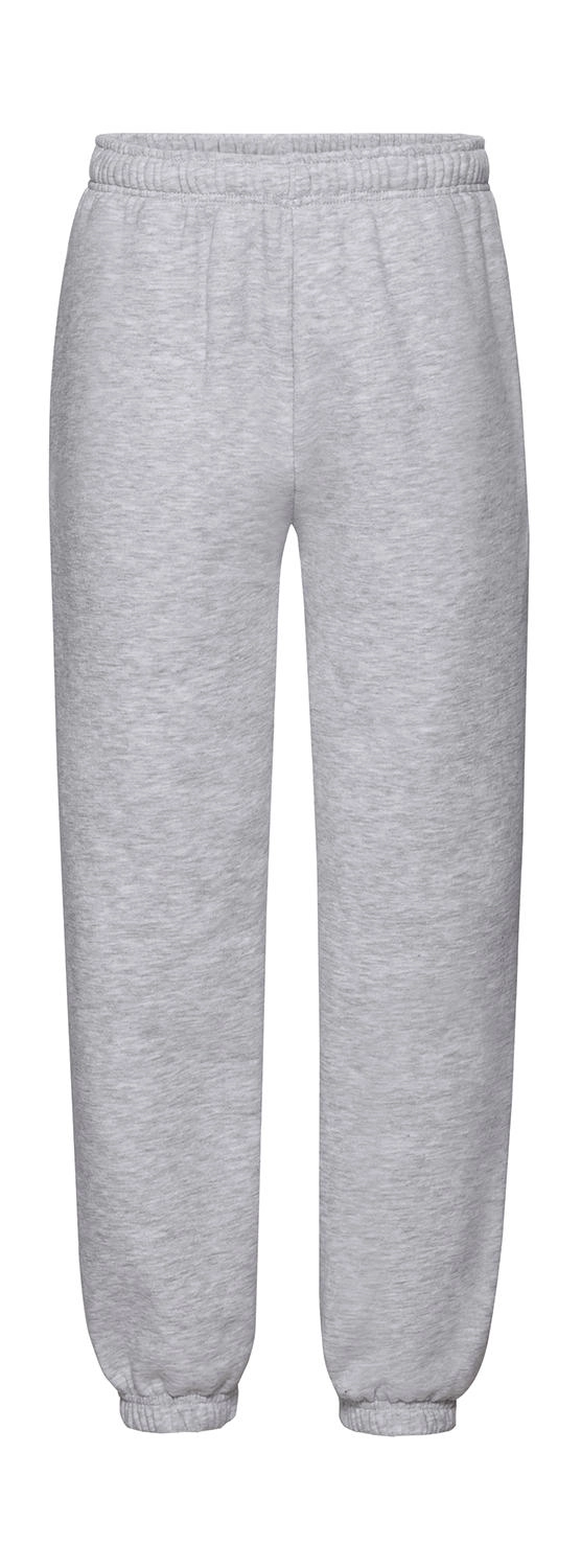 Kids` Premium Elasticated Cuff Jog Pants zum Besticken und Bedrucken in der Farbe Heather Grey mit Ihren Logo, Schriftzug oder Motiv.