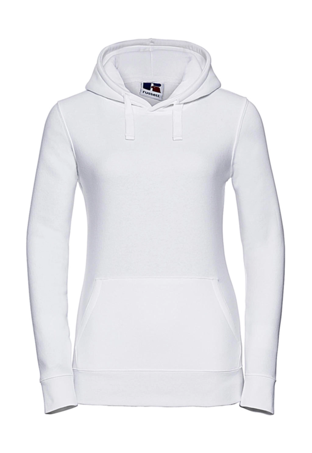 Ladies` Authentic Hooded Sweat zum Besticken und Bedrucken in der Farbe White mit Ihren Logo, Schriftzug oder Motiv.