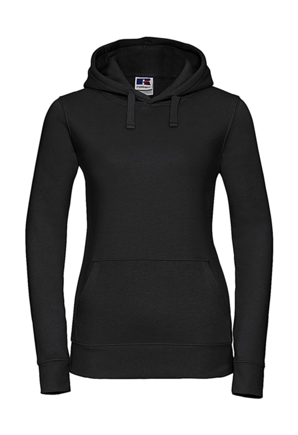 Ladies` Authentic Hooded Sweat zum Besticken und Bedrucken in der Farbe Black mit Ihren Logo, Schriftzug oder Motiv.