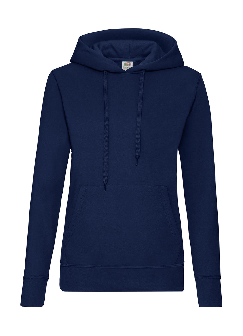 Ladies` Classic Hooded Sweat zum Besticken und Bedrucken in der Farbe Navy mit Ihren Logo, Schriftzug oder Motiv.