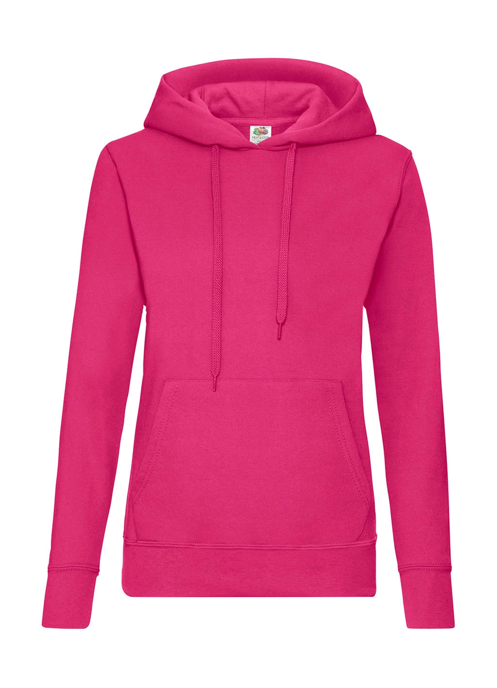 Ladies` Classic Hooded Sweat zum Besticken und Bedrucken in der Farbe Fuchsia mit Ihren Logo, Schriftzug oder Motiv.