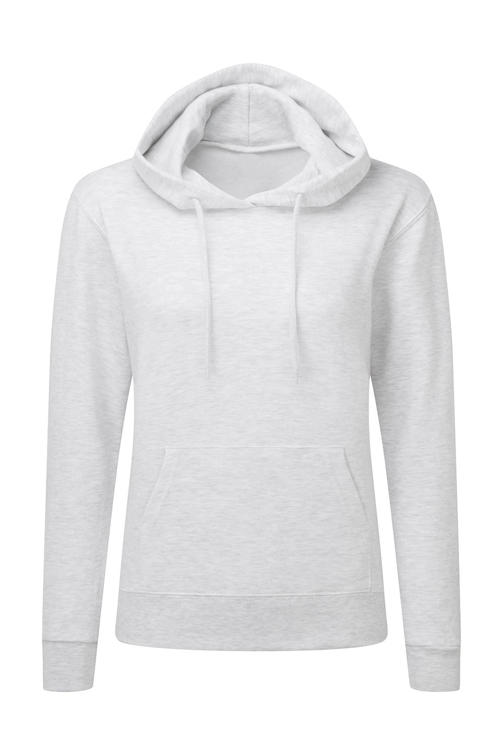 Hooded Sweatshirt Women zum Besticken und Bedrucken in der Farbe Ash Grey mit Ihren Logo, Schriftzug oder Motiv.