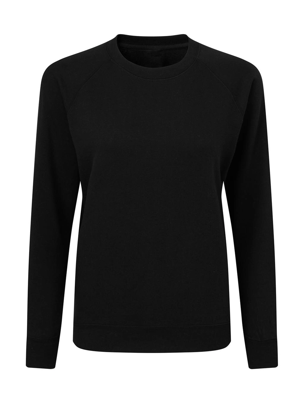 Raglan Sweatshirt Women zum Besticken und Bedrucken in der Farbe Black mit Ihren Logo, Schriftzug oder Motiv.