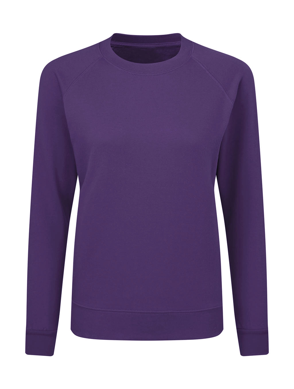 Raglan Sweatshirt Women zum Besticken und Bedrucken in der Farbe Purple mit Ihren Logo, Schriftzug oder Motiv.