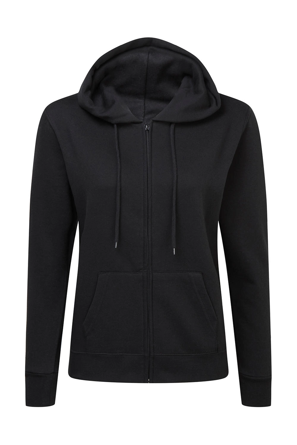 Hooded Full Zip Women zum Besticken und Bedrucken in der Farbe Black mit Ihren Logo, Schriftzug oder Motiv.