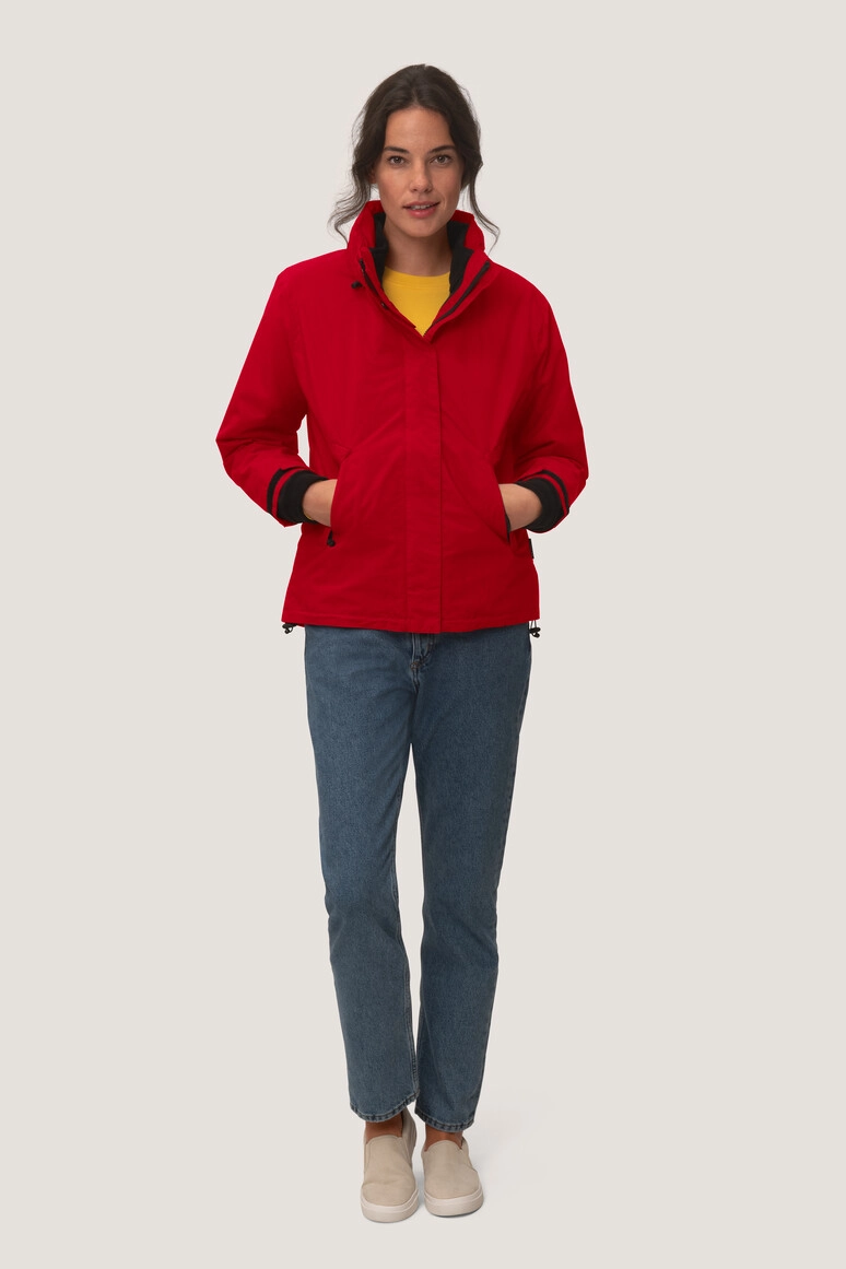 HAKRO Damen Activejacke Aspen zum Besticken und Bedrucken in der Farbe Rot mit Ihren Logo, Schriftzug oder Motiv.