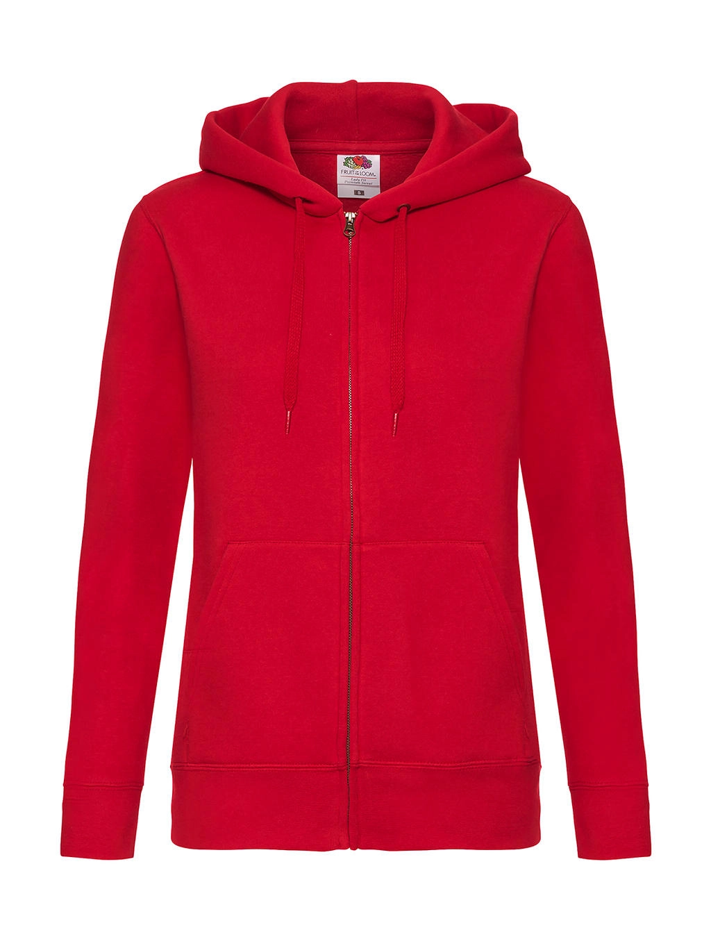 Premium Hooded Sweat Jacket Lady-Fit zum Besticken und Bedrucken in der Farbe Red mit Ihren Logo, Schriftzug oder Motiv.