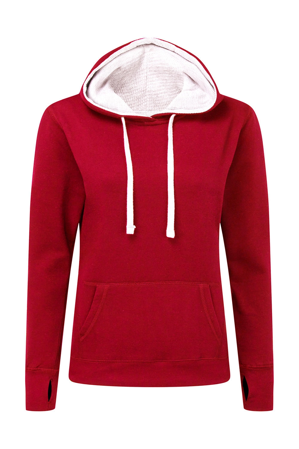 Contrast Hooded Sweatshirt Women zum Besticken und Bedrucken in der Farbe Red/White mit Ihren Logo, Schriftzug oder Motiv.