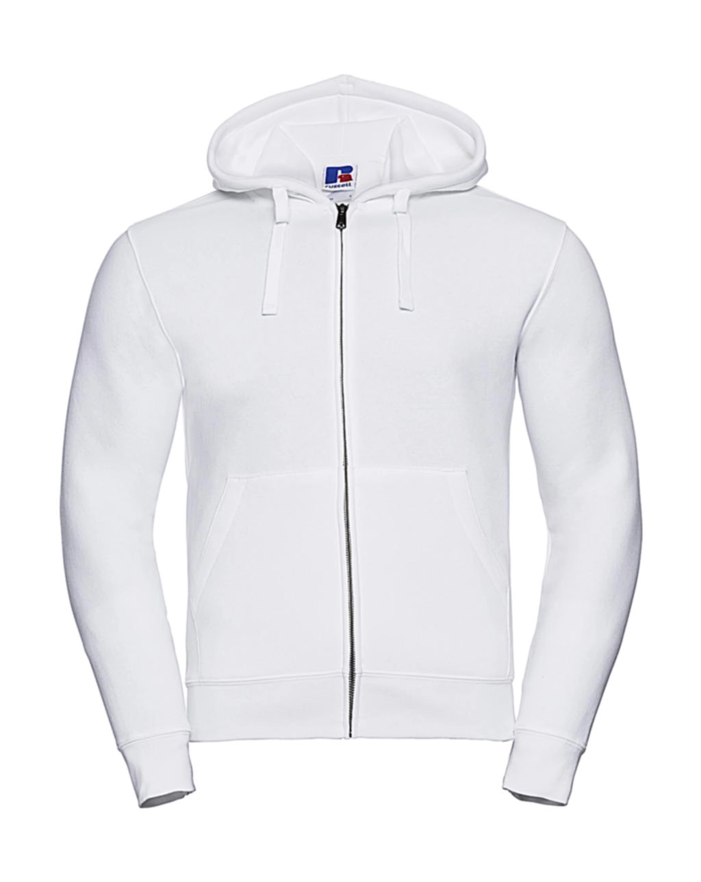 Men`s Authentic Zipped Hood zum Besticken und Bedrucken in der Farbe White mit Ihren Logo, Schriftzug oder Motiv.