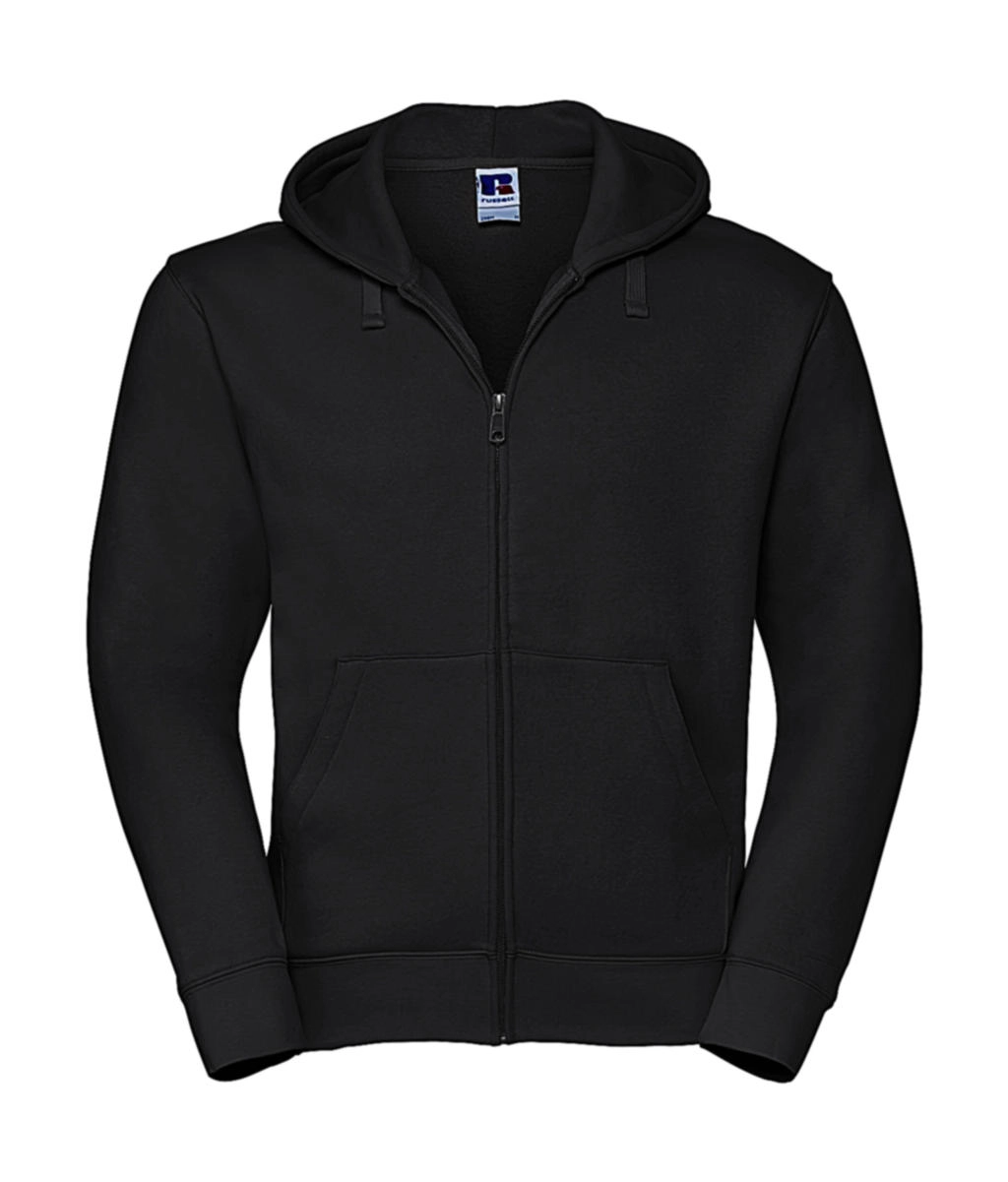 Men`s Authentic Zipped Hood zum Besticken und Bedrucken in der Farbe Black mit Ihren Logo, Schriftzug oder Motiv.