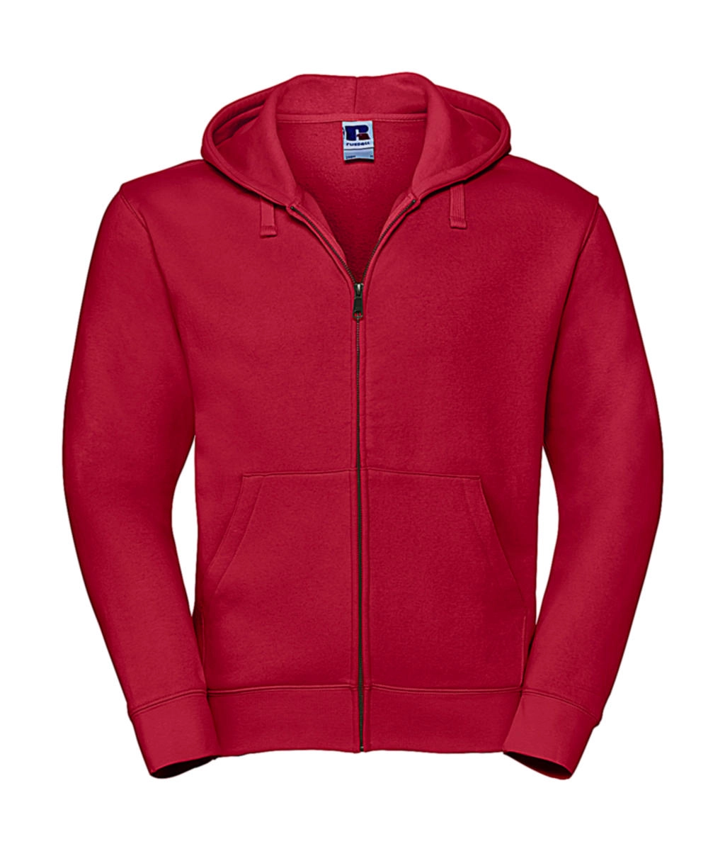 Men`s Authentic Zipped Hood zum Besticken und Bedrucken in der Farbe Classic Red mit Ihren Logo, Schriftzug oder Motiv.