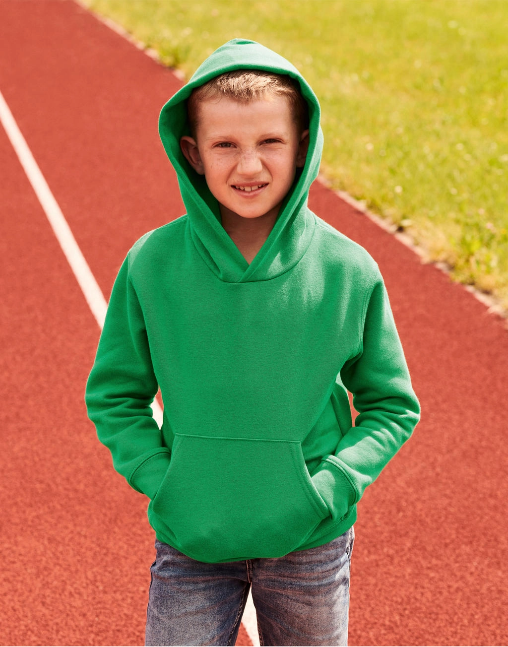 Kids` Premium Hooded Sweat zum Besticken und Bedrucken mit Ihren Logo, Schriftzug oder Motiv.