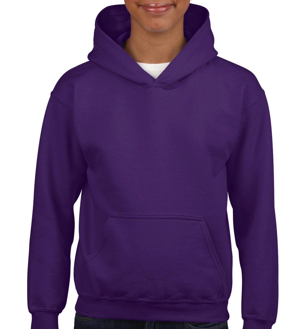 Heavy Blend Youth Hooded Sweat zum Besticken und Bedrucken in der Farbe Purple mit Ihren Logo, Schriftzug oder Motiv.