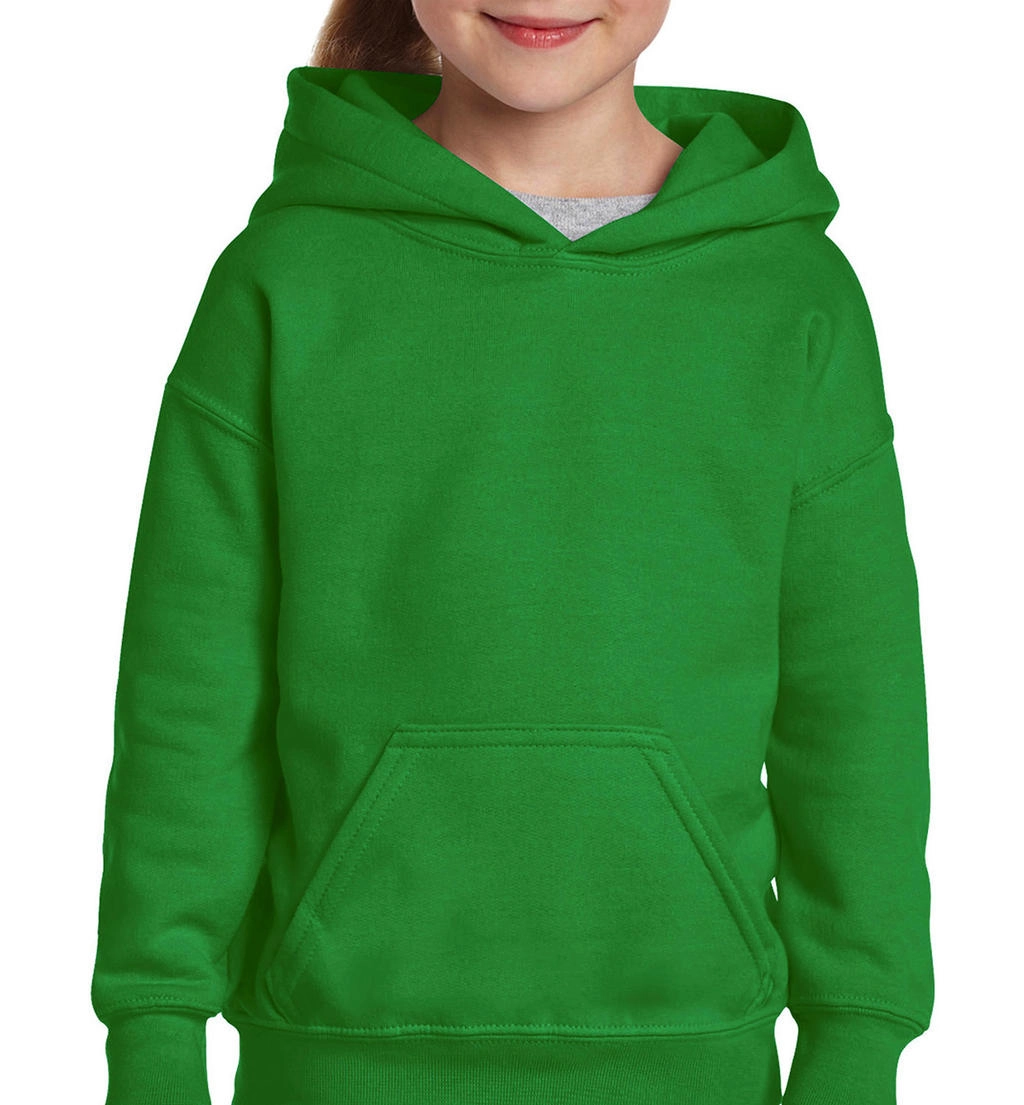 Heavy Blend Youth Hooded Sweat zum Besticken und Bedrucken in der Farbe Irish Green mit Ihren Logo, Schriftzug oder Motiv.