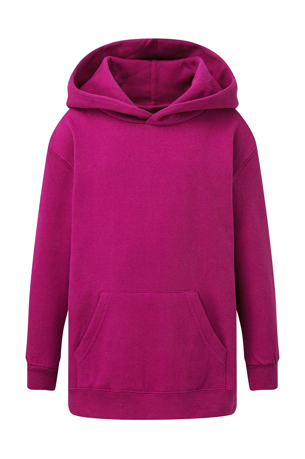 Hooded Sweatshirt Kids zum Besticken und Bedrucken in der Farbe Dark Pink mit Ihren Logo, Schriftzug oder Motiv.