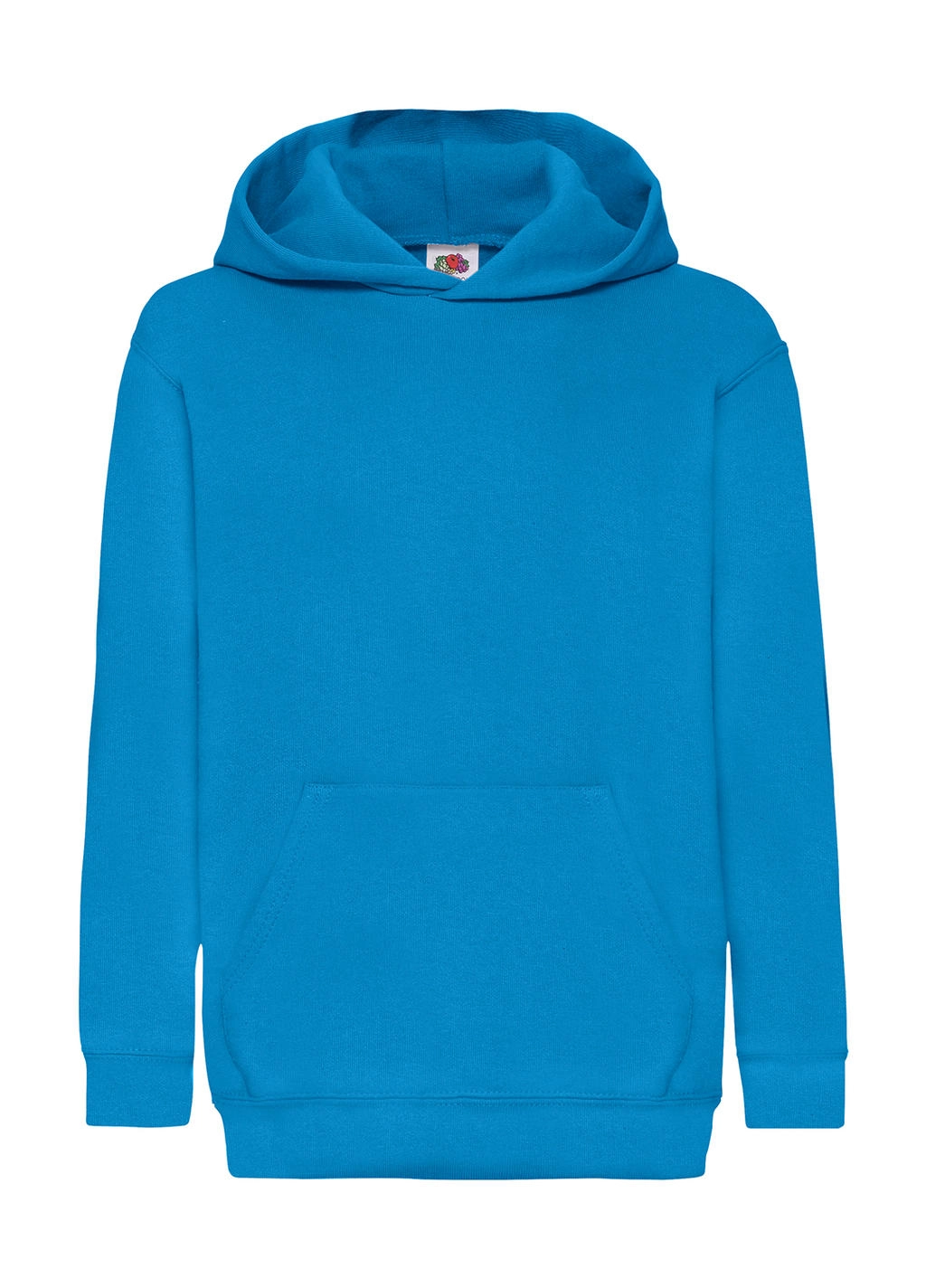 Kids` Classic Hooded Sweat zum Besticken und Bedrucken in der Farbe Azure Blue mit Ihren Logo, Schriftzug oder Motiv.