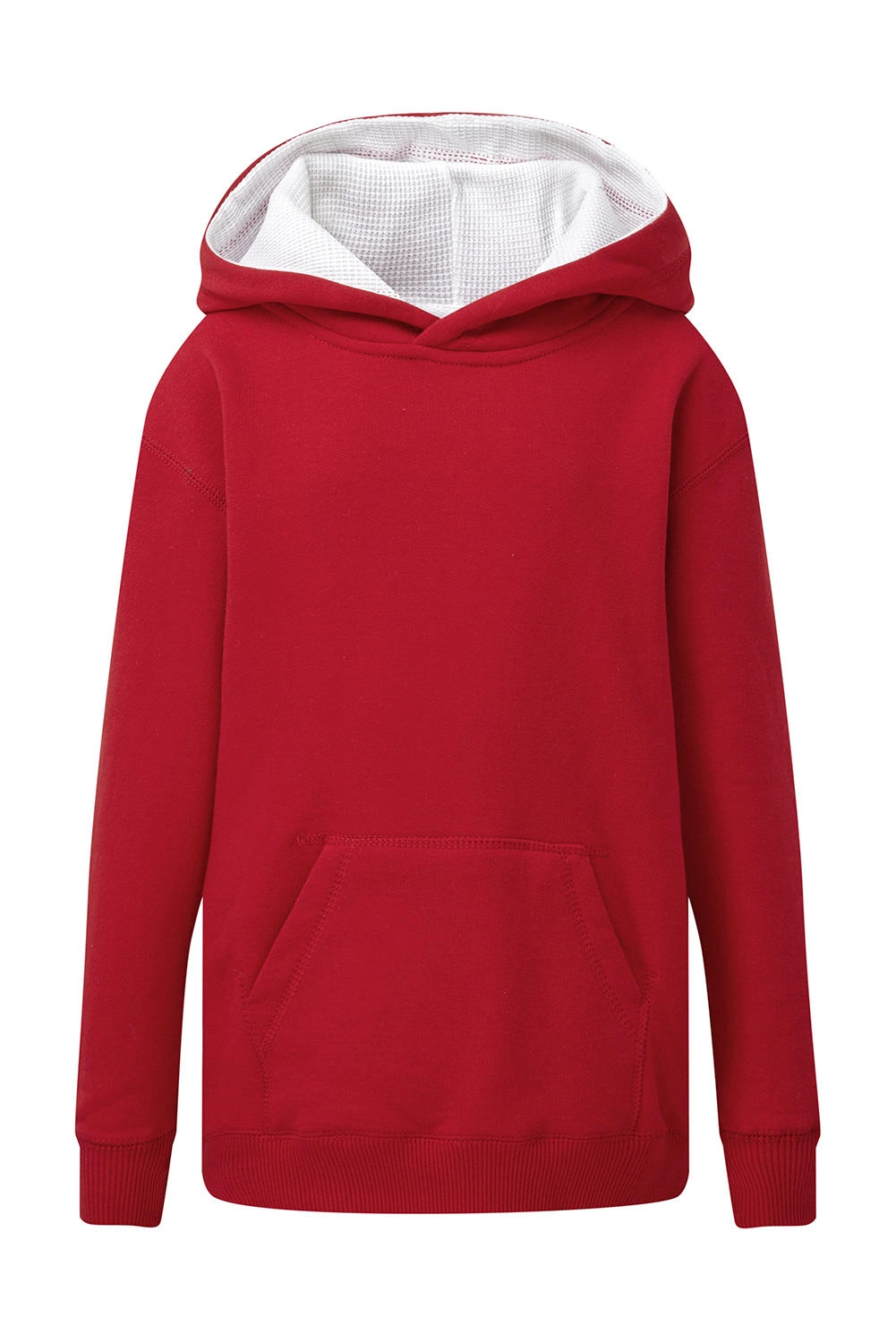 Contrast Hooded Sweatshirt Kids zum Besticken und Bedrucken in der Farbe Red/White mit Ihren Logo, Schriftzug oder Motiv.