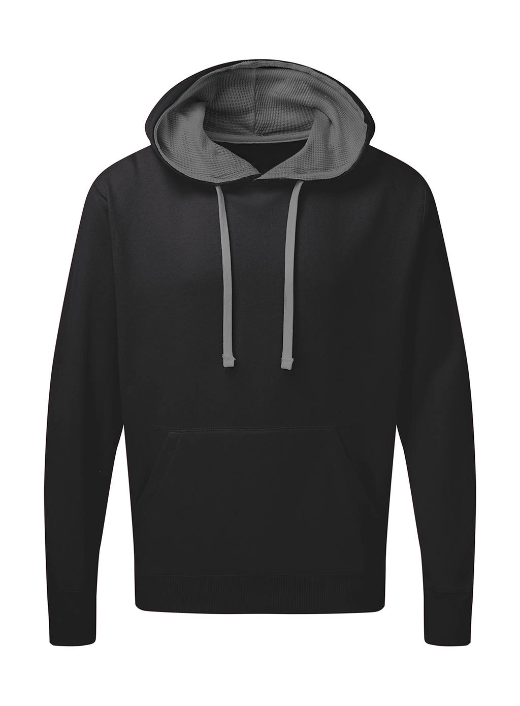 Contrast Hooded Sweatshirt Men zum Besticken und Bedrucken in der Farbe Black/Grey mit Ihren Logo, Schriftzug oder Motiv.