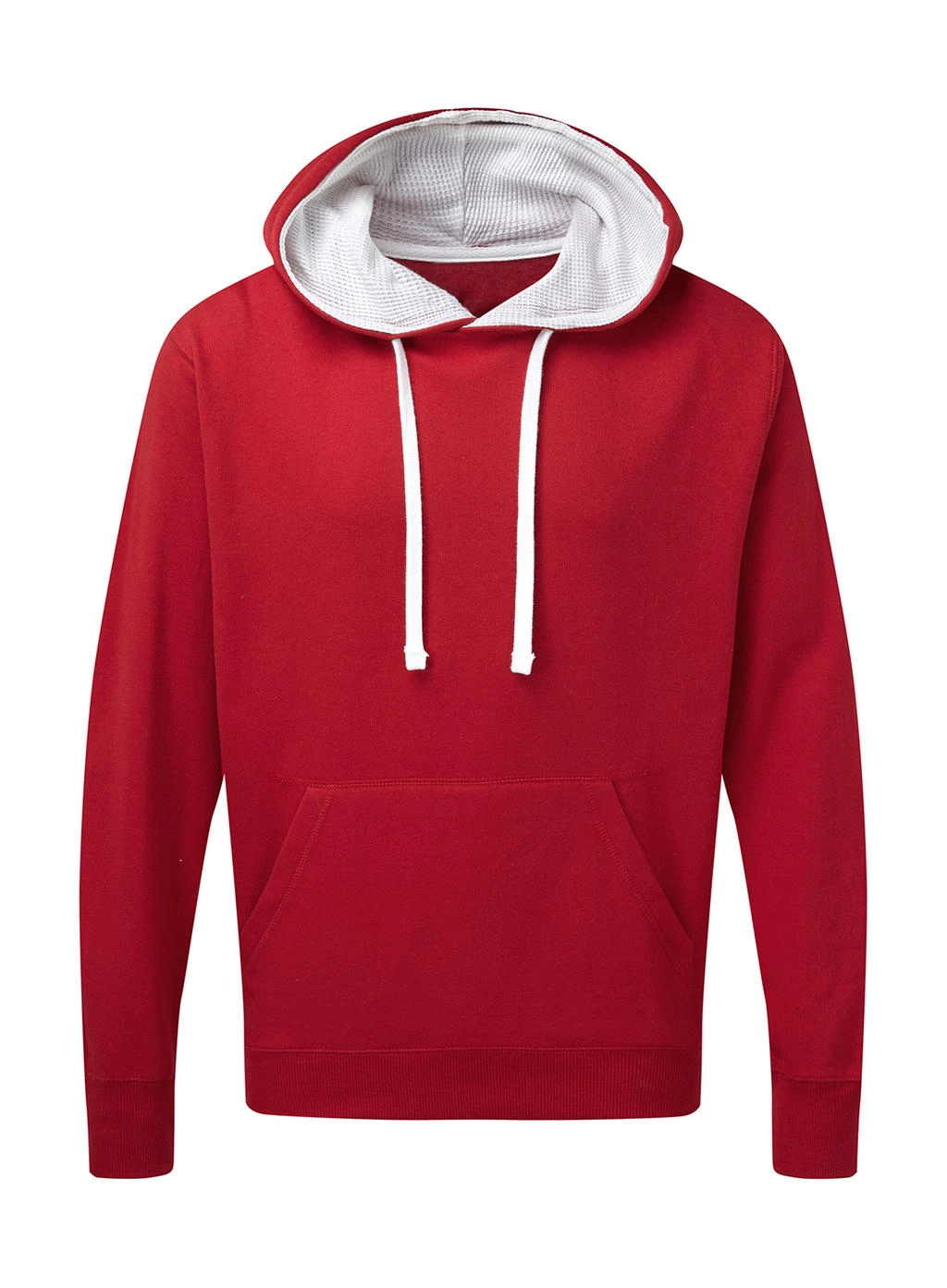 Contrast Hooded Sweatshirt Men zum Besticken und Bedrucken in der Farbe Red/White mit Ihren Logo, Schriftzug oder Motiv.