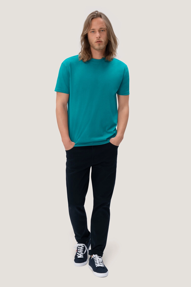 HAKRO T-Shirt Mikralinar® zum Besticken und Bedrucken in der Farbe Smaragd mit Ihren Logo, Schriftzug oder Motiv.