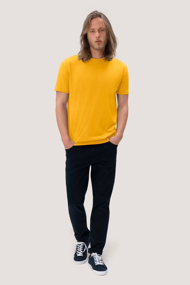 HAKRO T-Shirt Mikralinar® zum Besticken und Bedrucken in der Farbe Sonne mit Ihren Logo, Schriftzug oder Motiv.