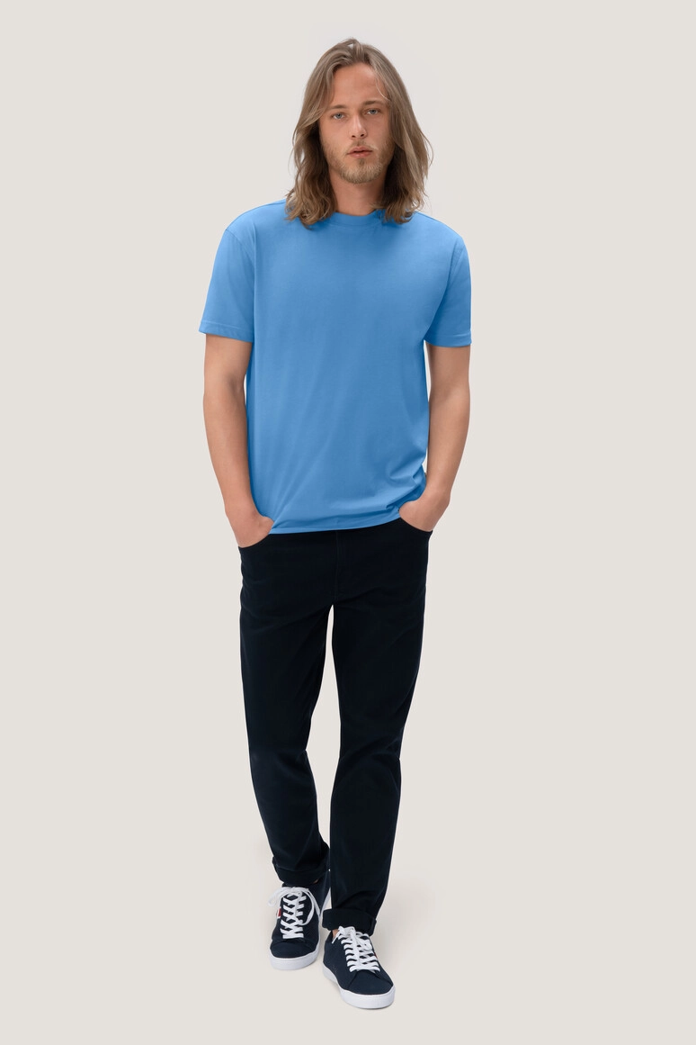 HAKRO T-Shirt Mikralinar® zum Besticken und Bedrucken in der Farbe Malibublau mit Ihren Logo, Schriftzug oder Motiv.