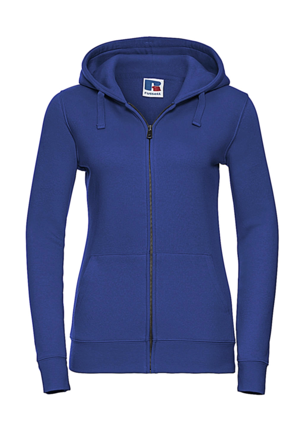 Ladies` Authentic Zipped Hood zum Besticken und Bedrucken in der Farbe Bright Royal mit Ihren Logo, Schriftzug oder Motiv.