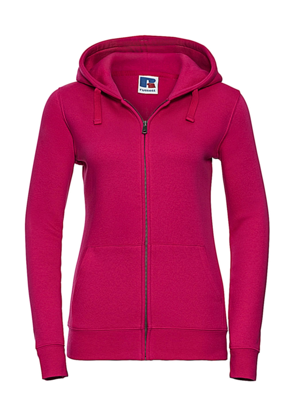 Ladies` Authentic Zipped Hood zum Besticken und Bedrucken in der Farbe Fuchsia mit Ihren Logo, Schriftzug oder Motiv.