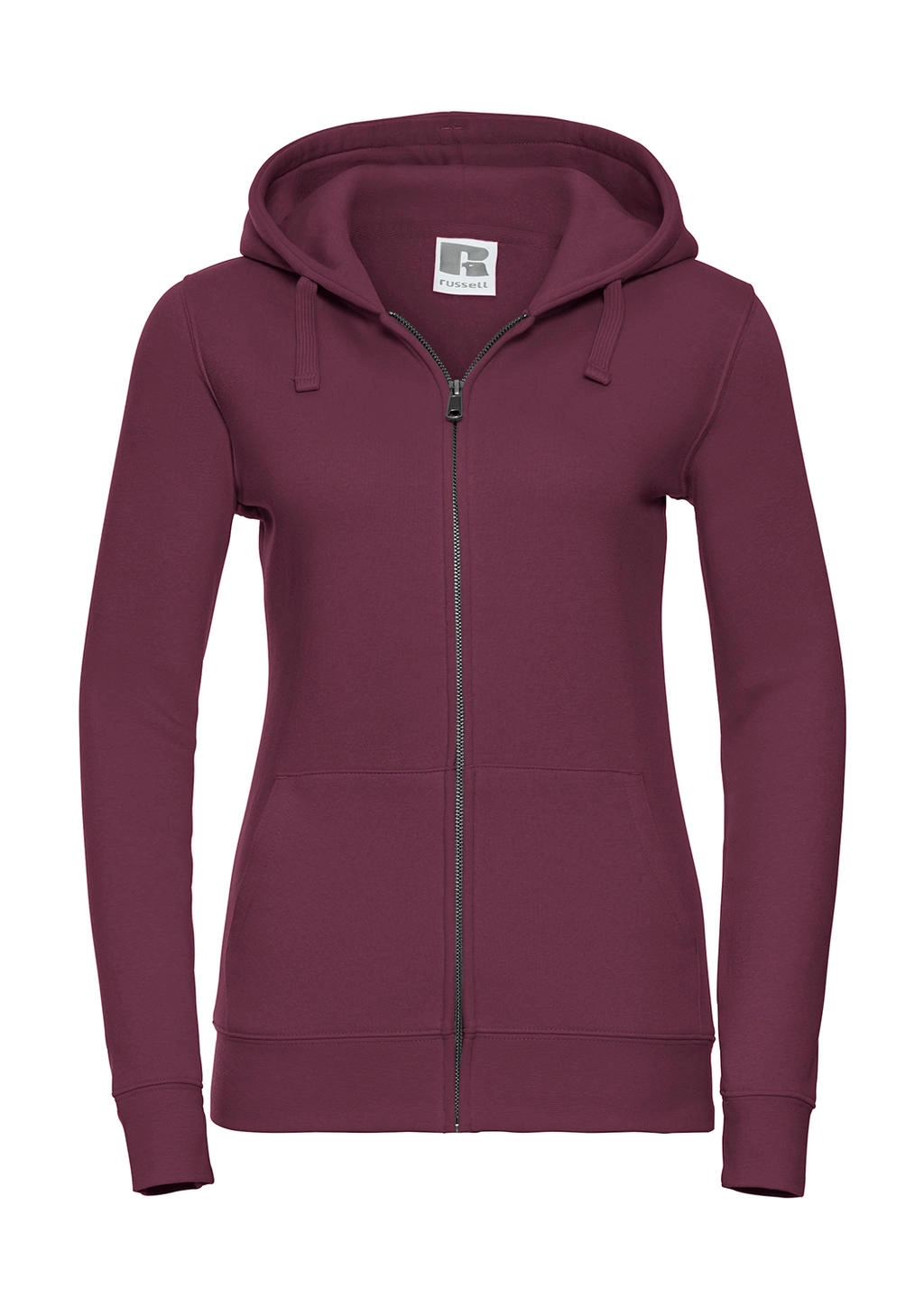 Ladies` Authentic Zipped Hood zum Besticken und Bedrucken in der Farbe Burgundy mit Ihren Logo, Schriftzug oder Motiv.