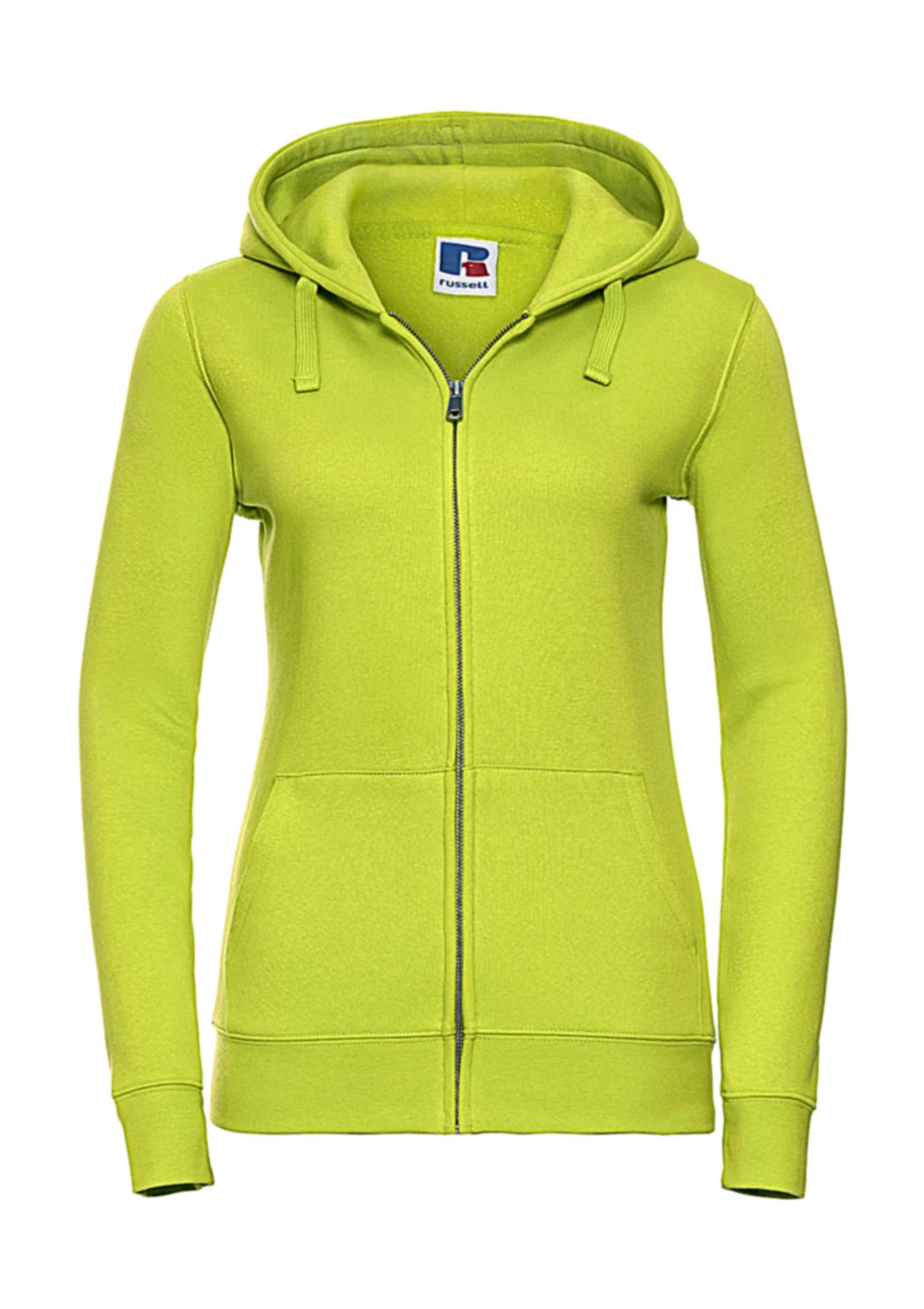 Ladies` Authentic Zipped Hood zum Besticken und Bedrucken in der Farbe Lime mit Ihren Logo, Schriftzug oder Motiv.