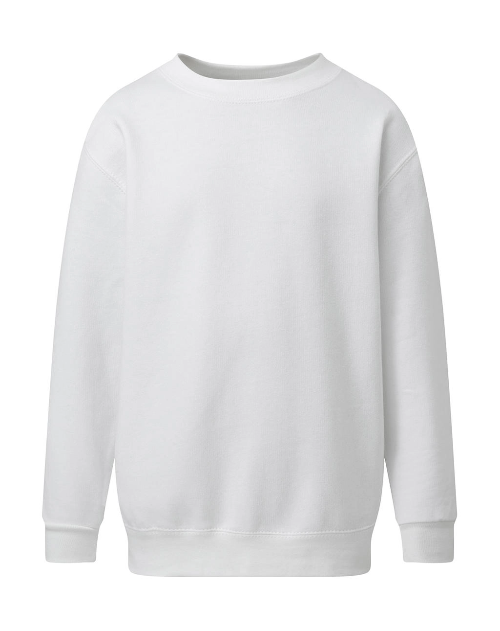 Crew Neck Sweatshirt Kids  zum Besticken und Bedrucken in der Farbe White mit Ihren Logo, Schriftzug oder Motiv.