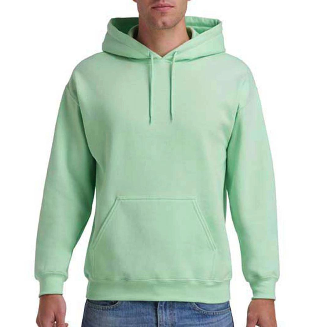 Heavy Blend™ Hooded Sweat zum Besticken und Bedrucken in der Farbe Mint Green mit Ihren Logo, Schriftzug oder Motiv.