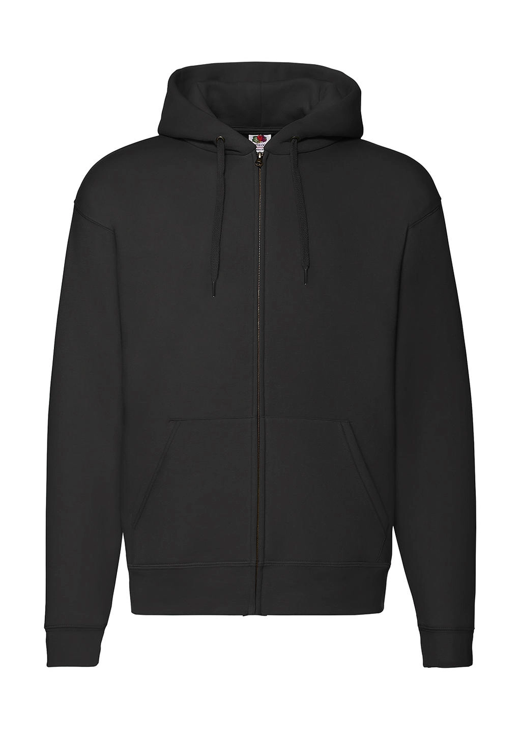 Premium Hooded Zip Sweat zum Besticken und Bedrucken in der Farbe Black mit Ihren Logo, Schriftzug oder Motiv.