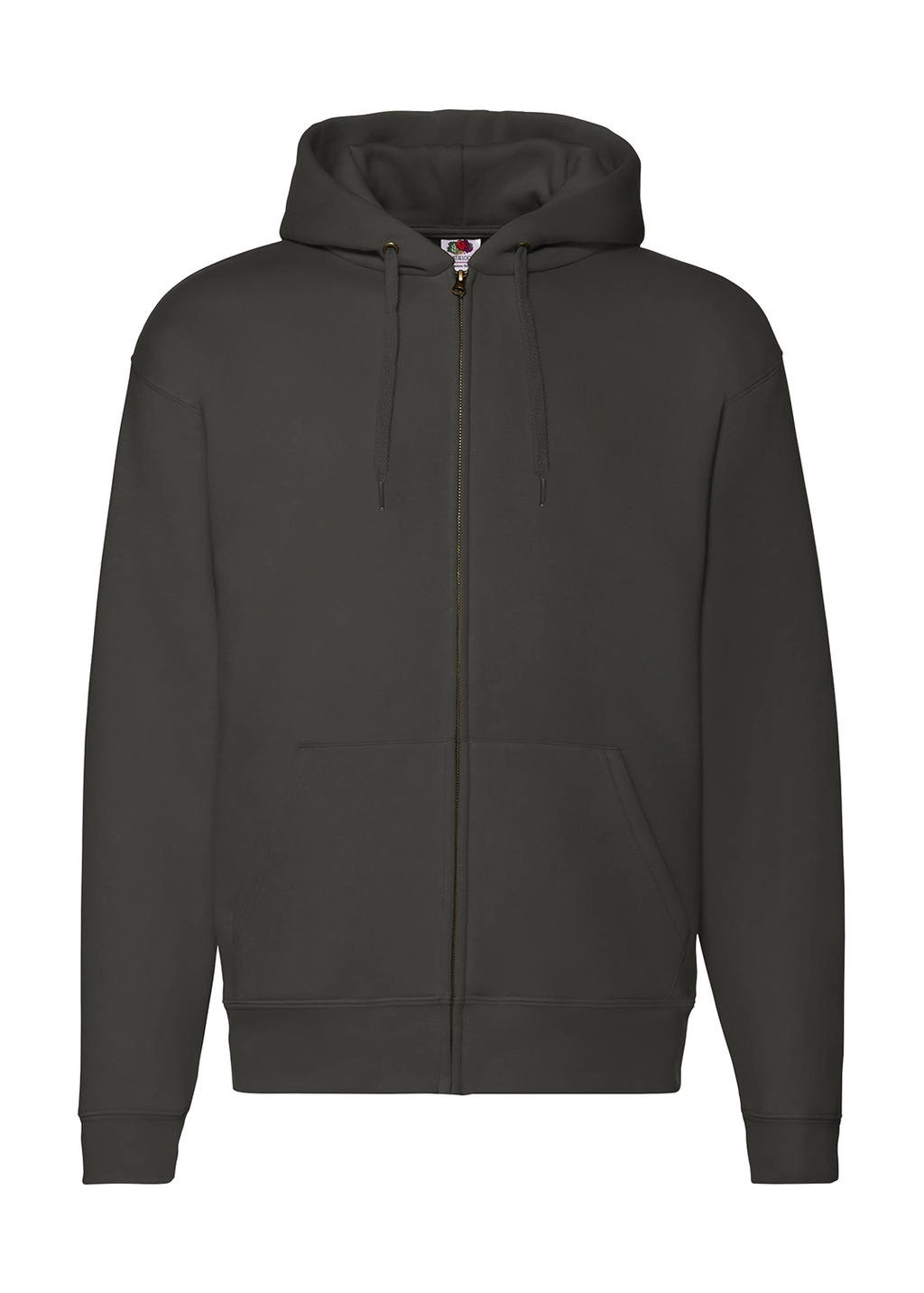 Premium Hooded Zip Sweat zum Besticken und Bedrucken in der Farbe Charcoal mit Ihren Logo, Schriftzug oder Motiv.
