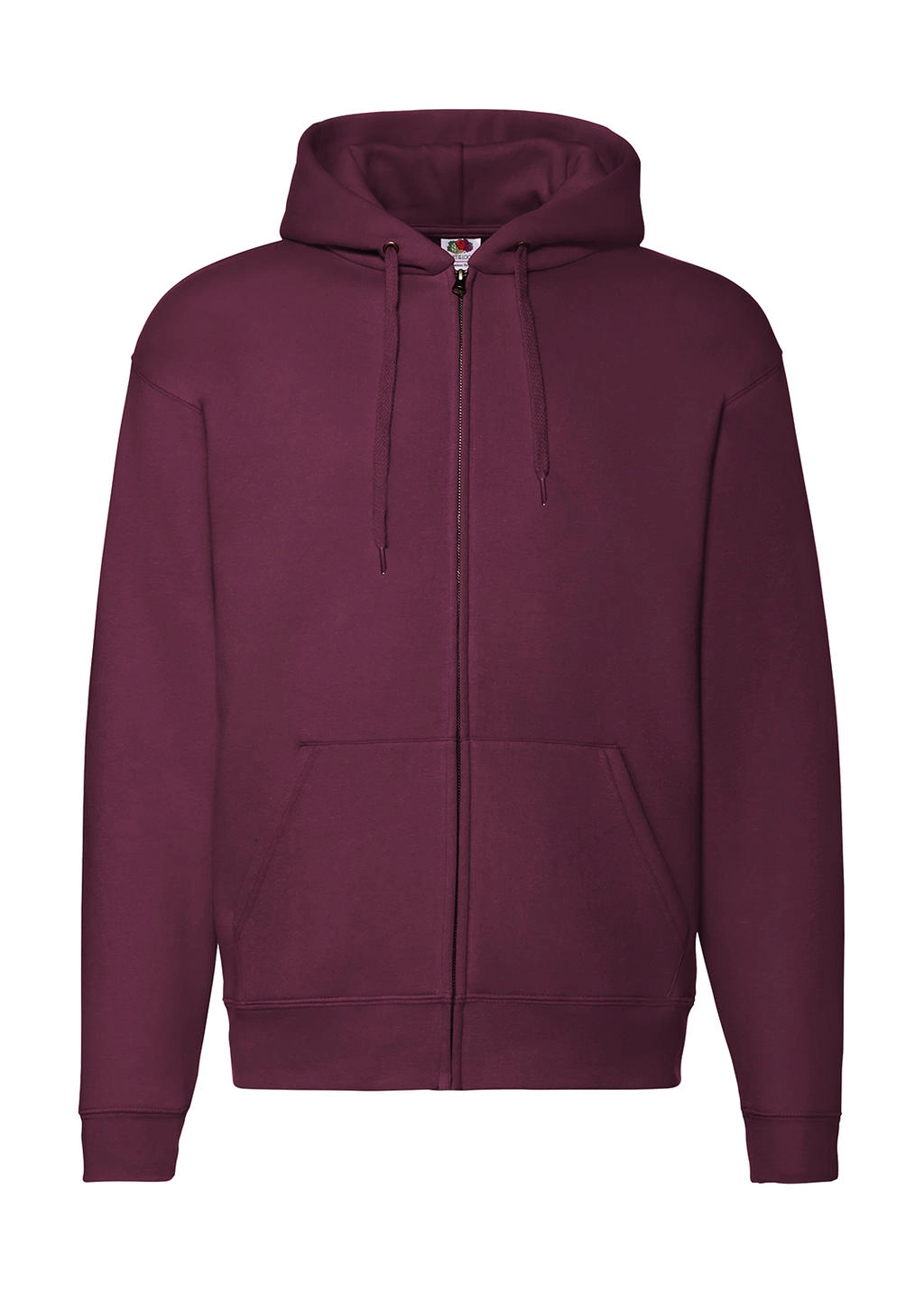 Premium Hooded Zip Sweat zum Besticken und Bedrucken in der Farbe Burgundy mit Ihren Logo, Schriftzug oder Motiv.