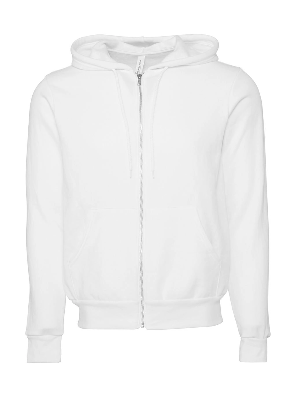Unisex Poly-Cotton Full Zip Hoodie zum Besticken und Bedrucken in der Farbe DTG White mit Ihren Logo, Schriftzug oder Motiv.