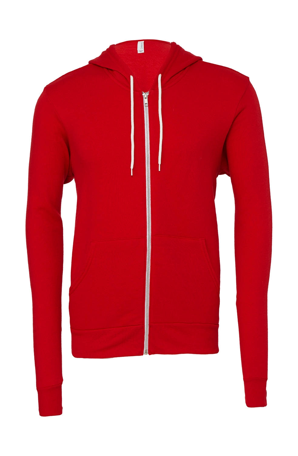 Unisex Poly-Cotton Full Zip Hoodie zum Besticken und Bedrucken in der Farbe Red mit Ihren Logo, Schriftzug oder Motiv.