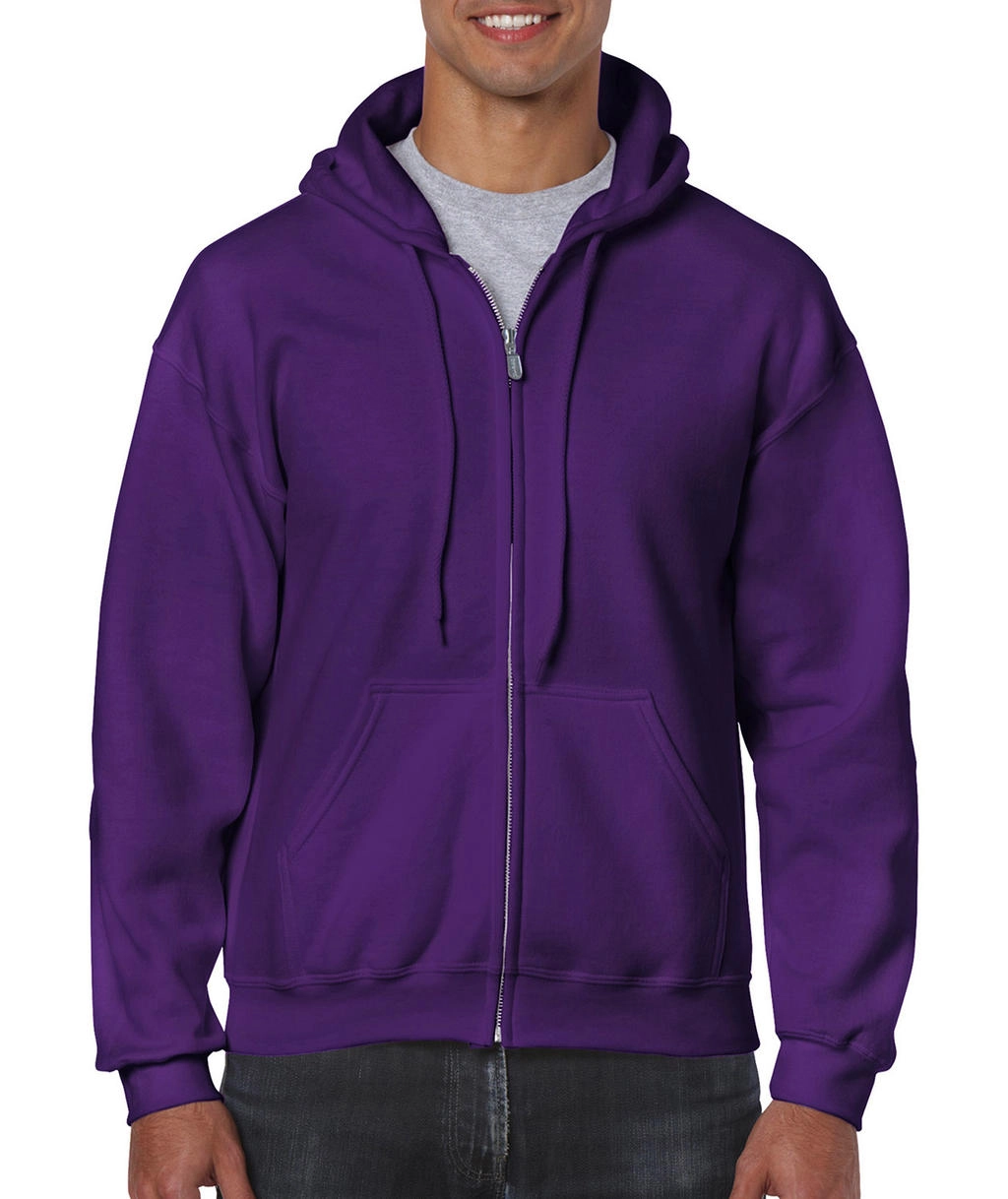 Heavy Blend Adult Full Zip Hooded Sweat zum Besticken und Bedrucken in der Farbe Purple mit Ihren Logo, Schriftzug oder Motiv.