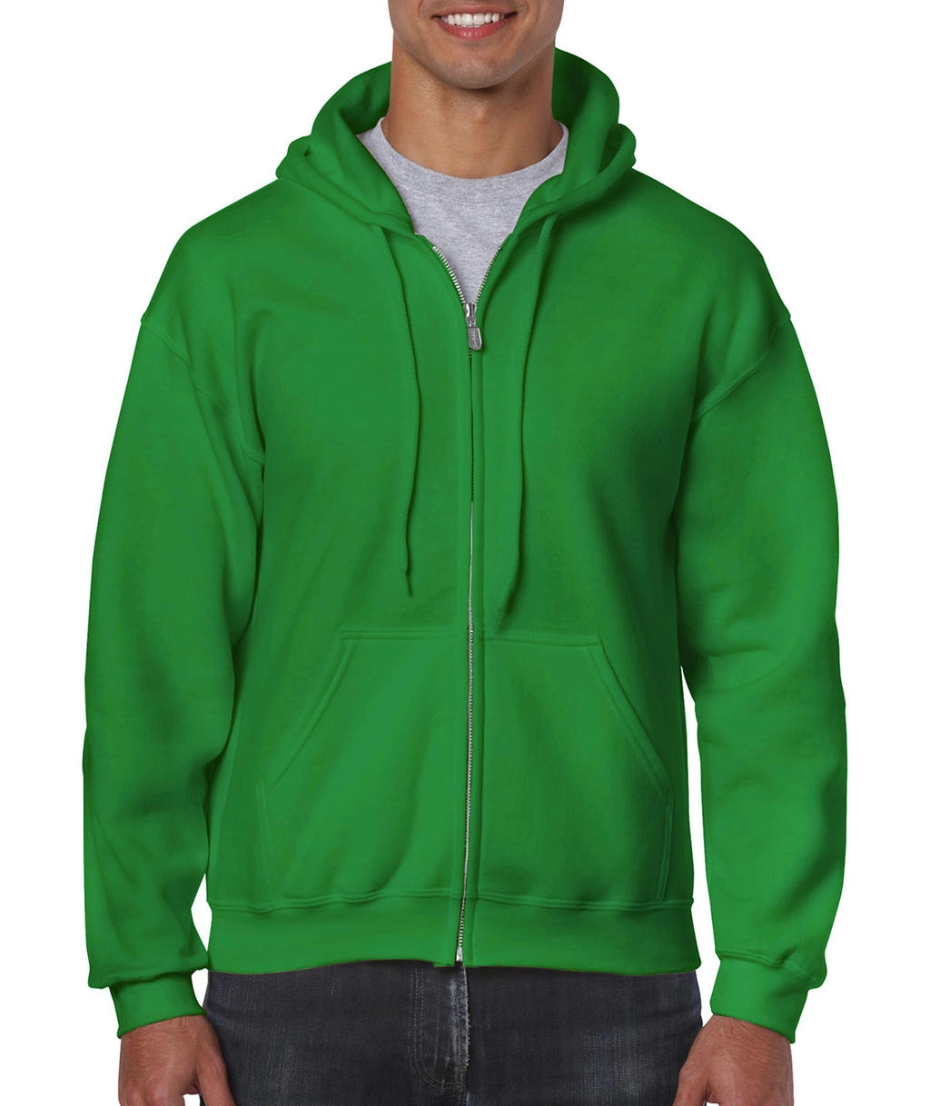 Heavy Blend Adult Full Zip Hooded Sweat zum Besticken und Bedrucken in der Farbe Irish Green mit Ihren Logo, Schriftzug oder Motiv.