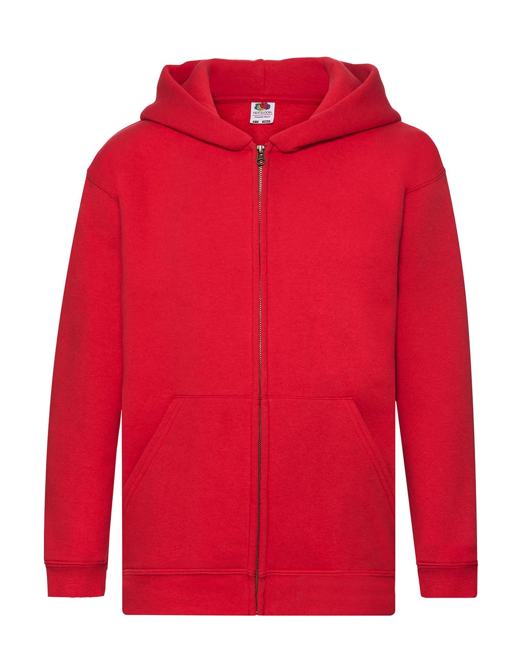 Kids` Premium Hooded Sweat Jacket zum Besticken und Bedrucken in der Farbe Red mit Ihren Logo, Schriftzug oder Motiv.