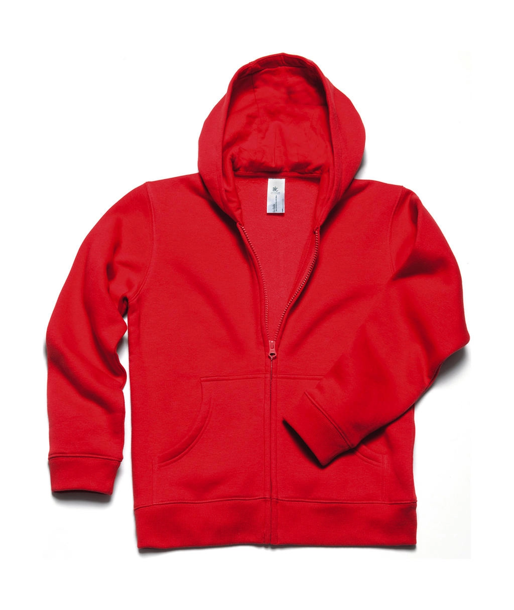 Hooded Full Zip/kids Sweat zum Besticken und Bedrucken in der Farbe Red mit Ihren Logo, Schriftzug oder Motiv.