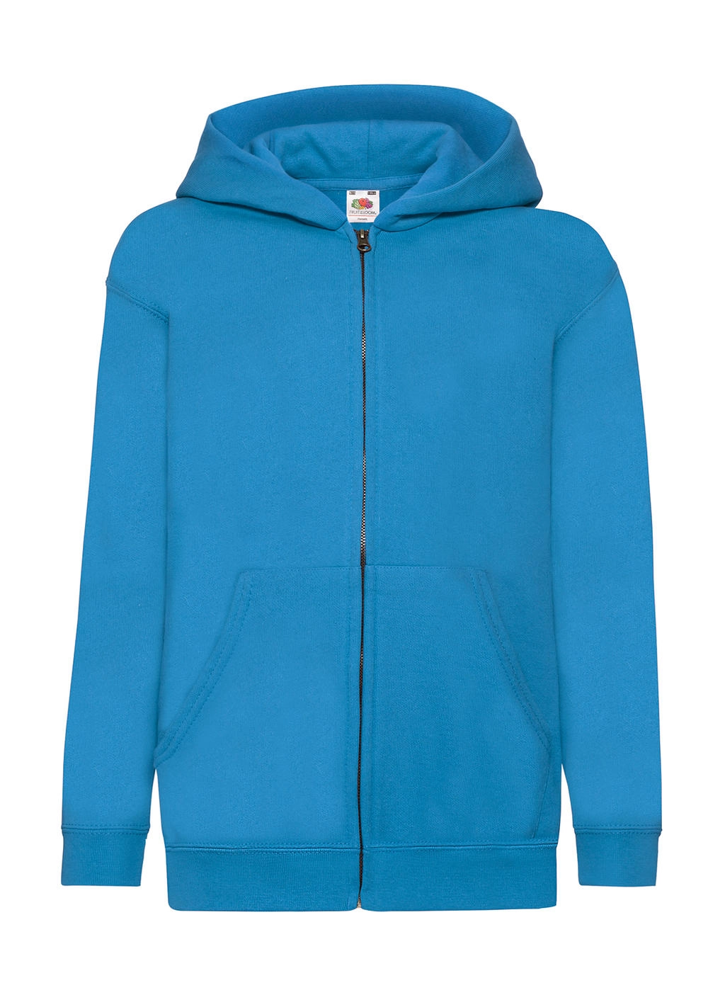 Kids` Classic Hooded Sweat Jacket zum Besticken und Bedrucken in der Farbe Azure Blue mit Ihren Logo, Schriftzug oder Motiv.