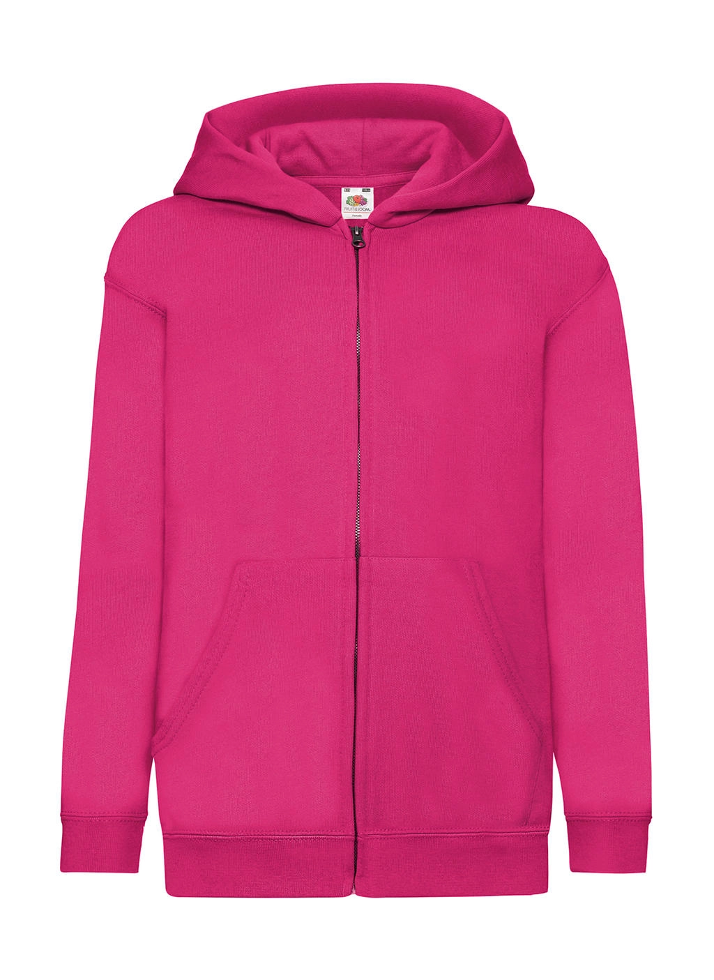 Kids` Classic Hooded Sweat Jacket zum Besticken und Bedrucken in der Farbe Fuchsia mit Ihren Logo, Schriftzug oder Motiv.
